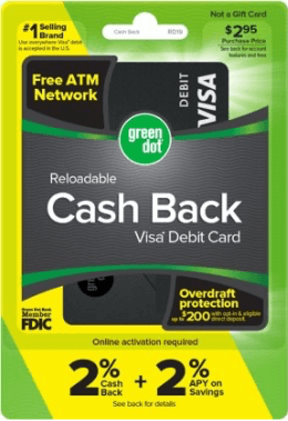 Green Dot(R) Reloadable Cash Back Visa(R) Debit Card