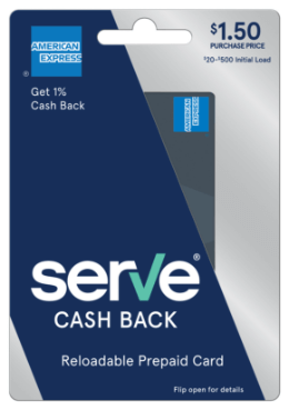 Serve(R) Cash Back Reloadable Prepaid Card