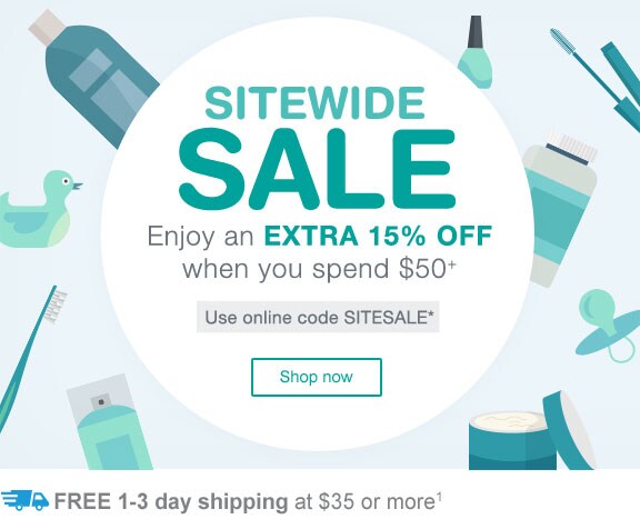 EXTRA 15% OFF Sitewide when you spend $50+ with code SITESALE.* FREE 1-3 day shipping at $35 or more.(1) Shop now.