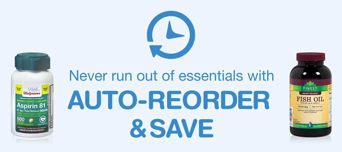 Never run out of essentials with auto-reorder & save.