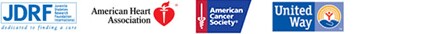 JDRF, American Heart Assoc, American Cancer Society, United Way JDRF, American Heart Assoc, American Cancer Society, United Way