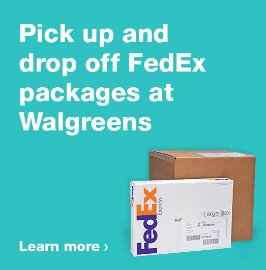 Pick up and drop off FedEx packages at Walgreens. Learn more.