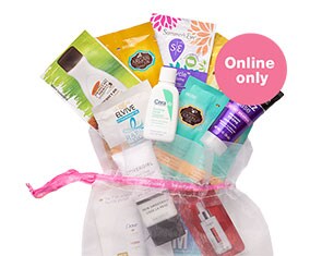 FREE gift bag. Online only.