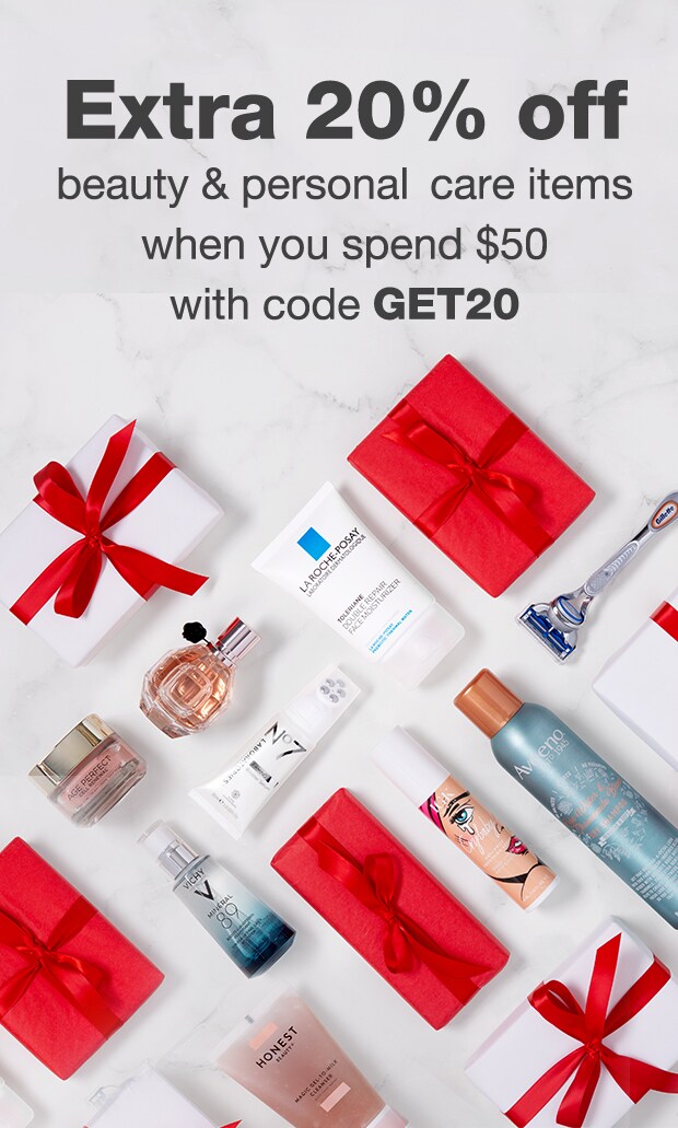 Extra 20% off beauty & personal care items when you spend $50* with code GET20.