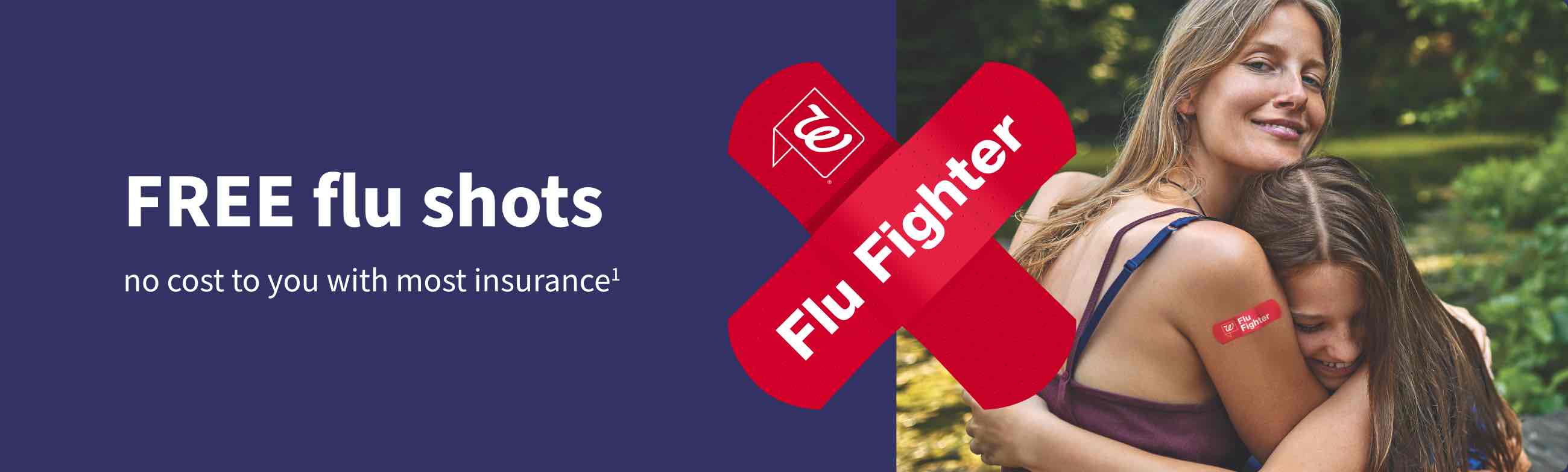 FREE flu shots no cost to you with most insurance.(1) Flu Fighter.