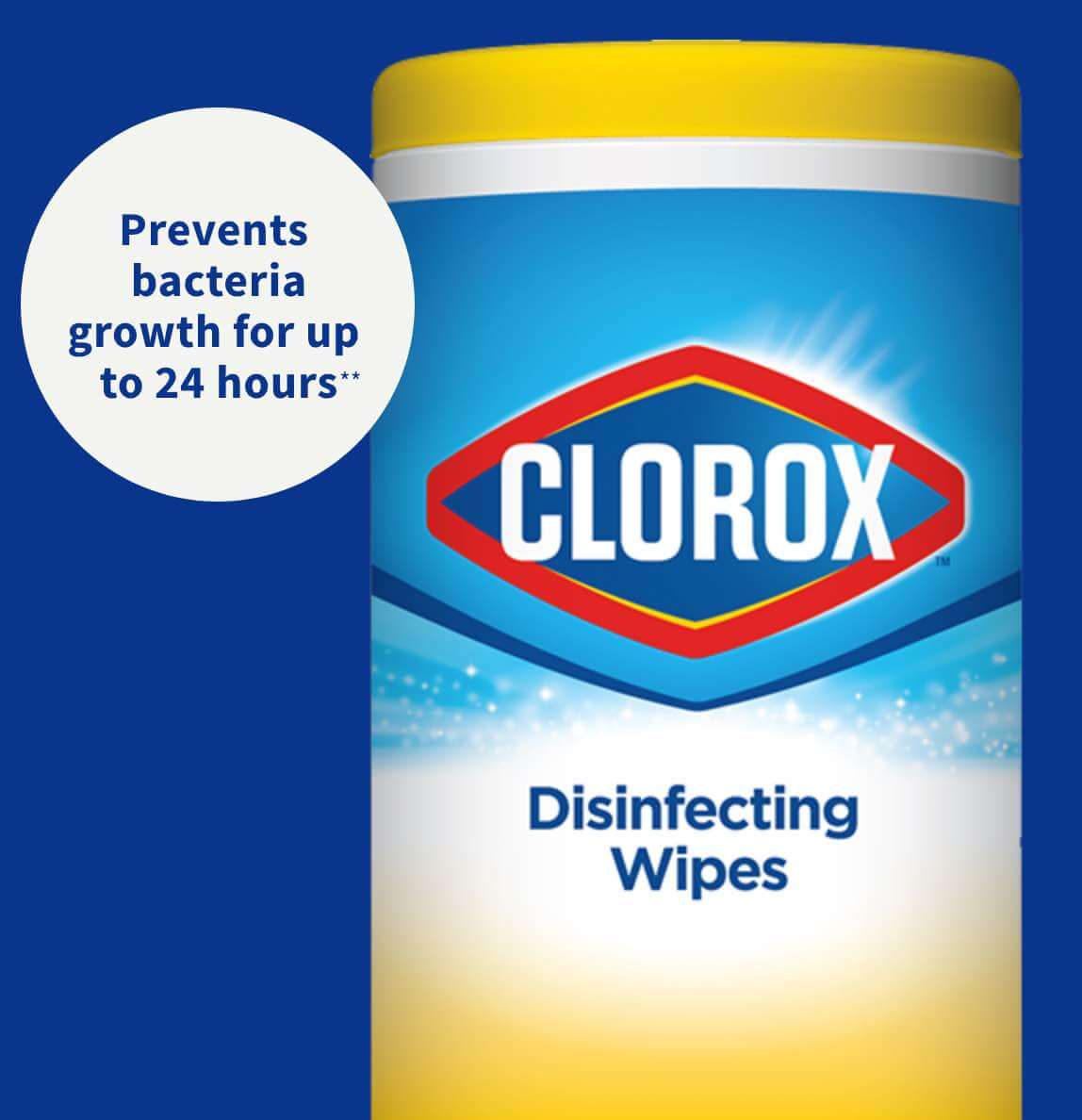 Prevents bacteria growth for up to 24 hours**