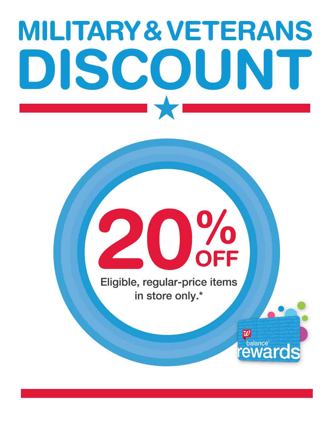 Veterans & active military get 20 OFF your instore purchase