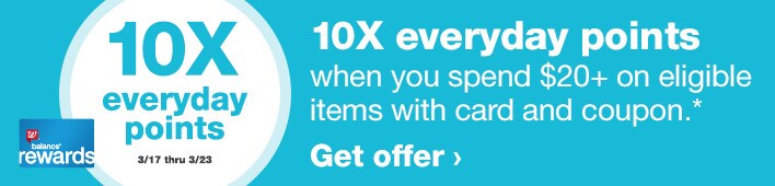 Balance Rewards Walgreens 10x Everyday Points When You Spend 20 On Eligible Items With Card And Coupon