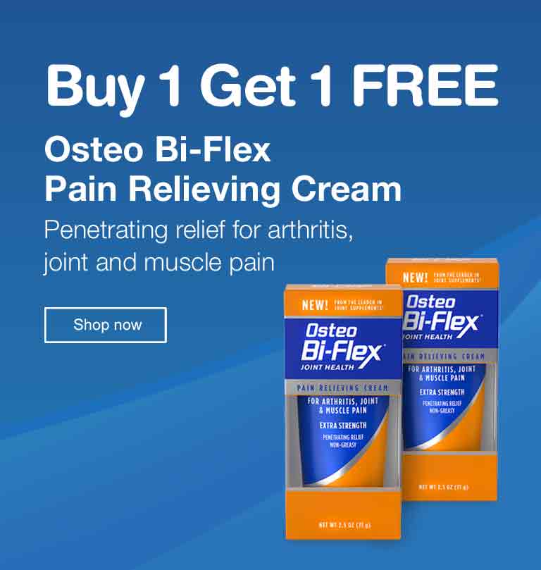 Buy 1 Get 1 FREE Osteo Bi-Flex Pain Relieving Cream. Penetrating relief for arthritis, joint and muscle pain. Shop now.