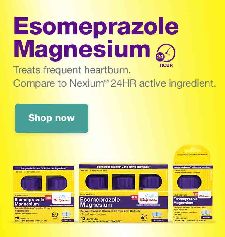 Esomeprazole Magnesium 24 Hour. Treats frequent heartburn. Compare to Nexium(R) 24HR active ingredient. Shop now.