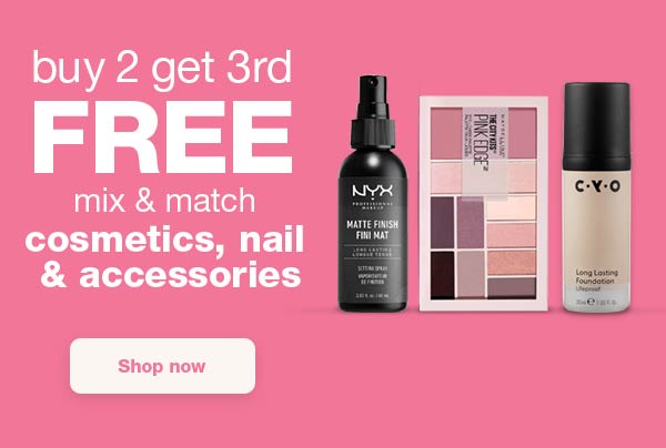 Buy 2 get 3rd FREE mix & match cosmetics, nail & accessories. Balance(R) Rewards. Shop now.