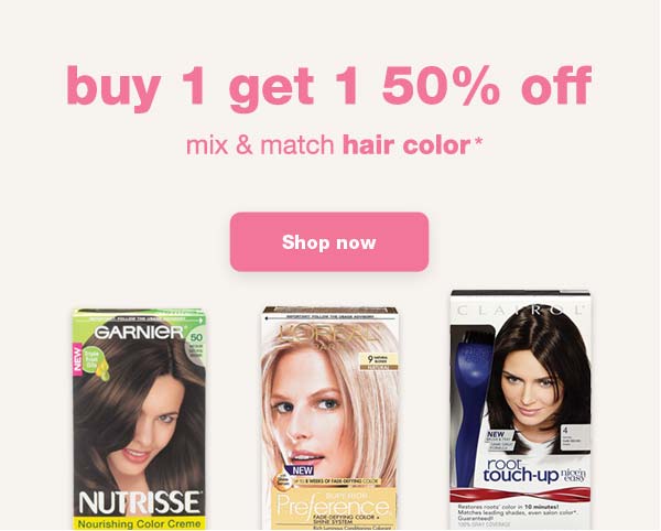 buy 1 get 1 50% off. mix & match hair color* Shop now.