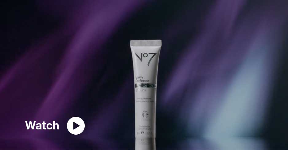 Watch the video - No7's NEW Early Defence GLOW ACTIVATING Serum