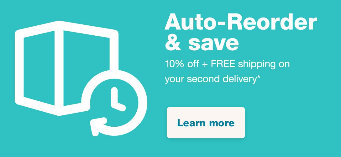Auto-Reorder & save. 10% off + FREE shipping on your second delivery.* Learn more.