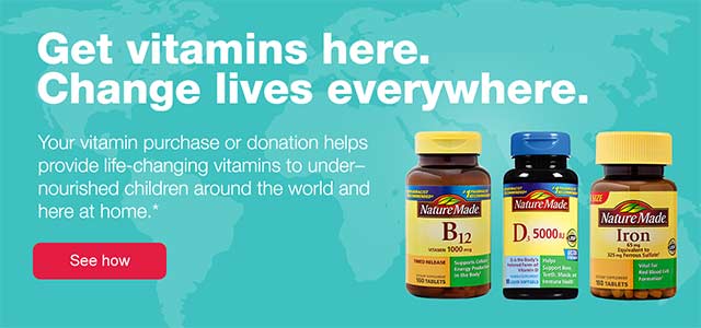 Get vitamins here. Change lives everywhere. Your vitamin purchase or donation helps provide life-changing vitamins to under-nourished children around the world and here at home.* See how.