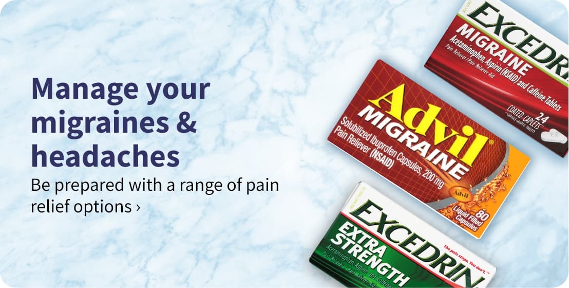 Manage your migraines & headaches. Be prepared with a range of pain relief options. Click here for more info.