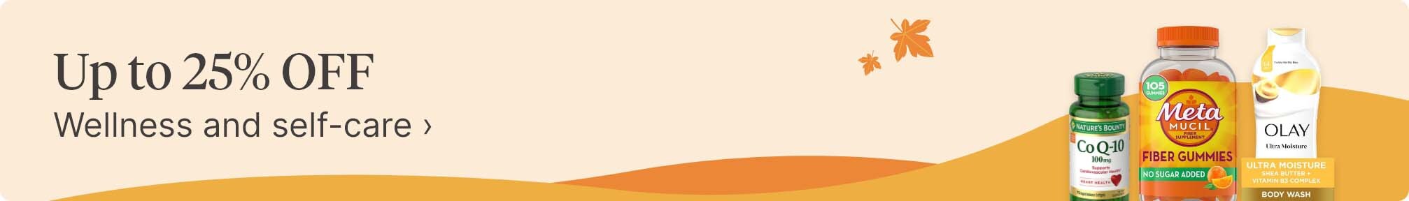 Up to 25% OFF Wellness and self-care