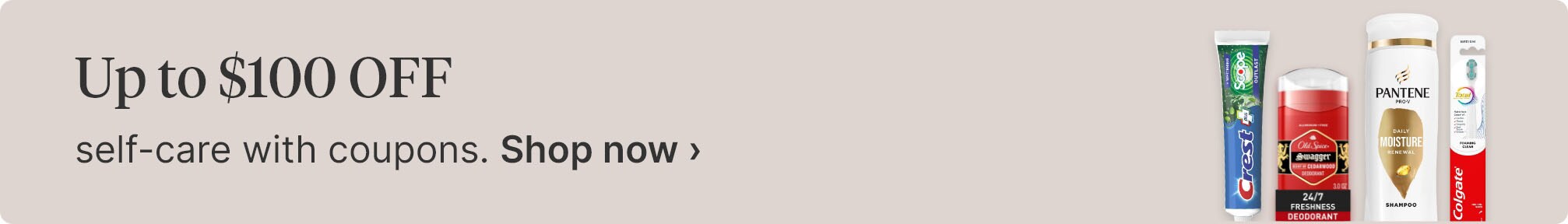 Up to $100 OFF self-care with coupons. Shop now.